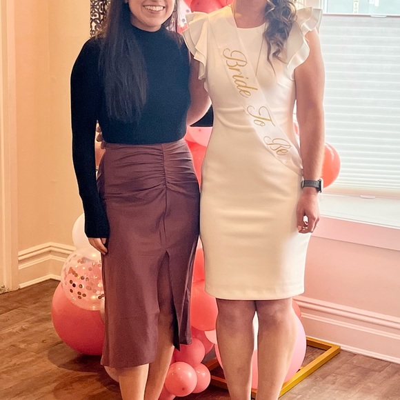 Abercrombie & Fitch Satin Cinched Midi Skirt & Cutout Halter Top - Picture 6 of 6